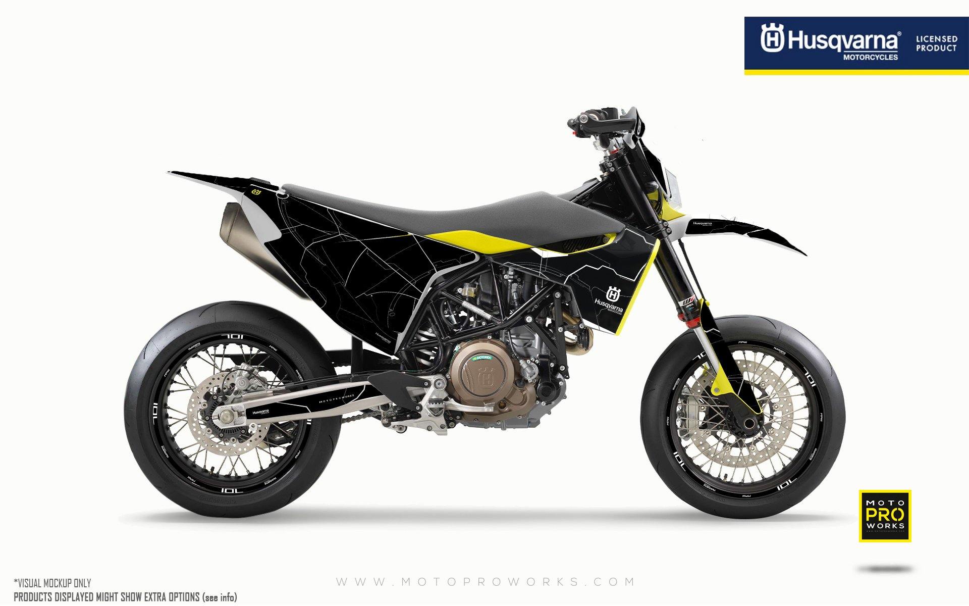 Husqvarna 701 Enduro Graphics - "Robotec" (Black) - MotoProWorks