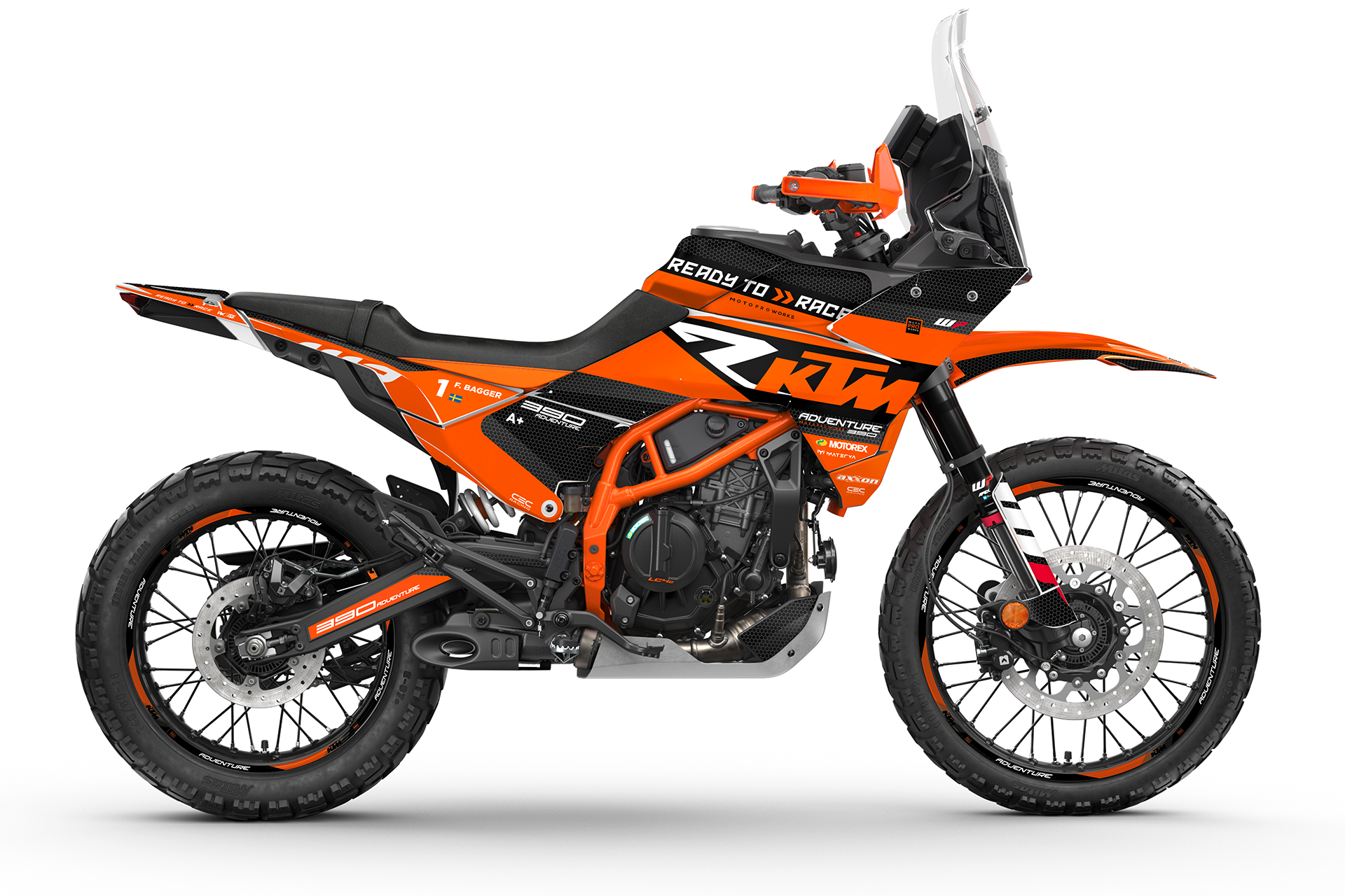 KTM 390 Adventure R / X GRAPHICS - "RR-Tech" (Orange) - MotoProWorks