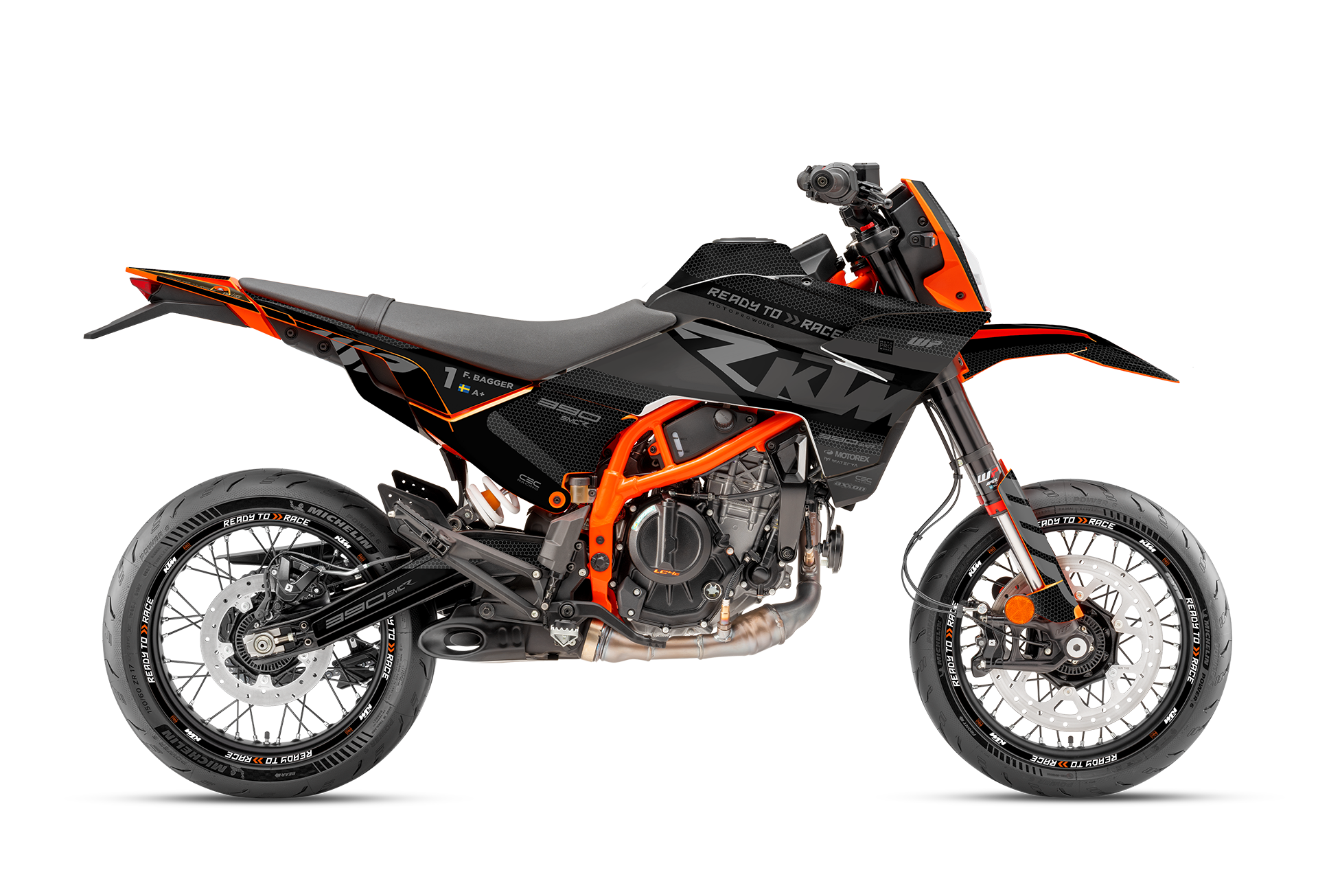 KTM 390 SMC-R GRAPHICS - "RR-Tech" (Black) - MotoProWorks