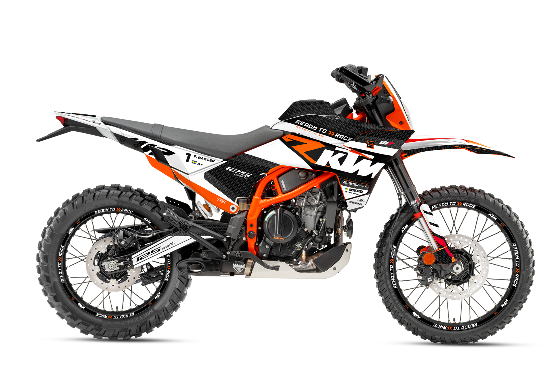 KTM 125 Enduro R GRAPHICS - "RR-Tech" (White) - MotoProWorks