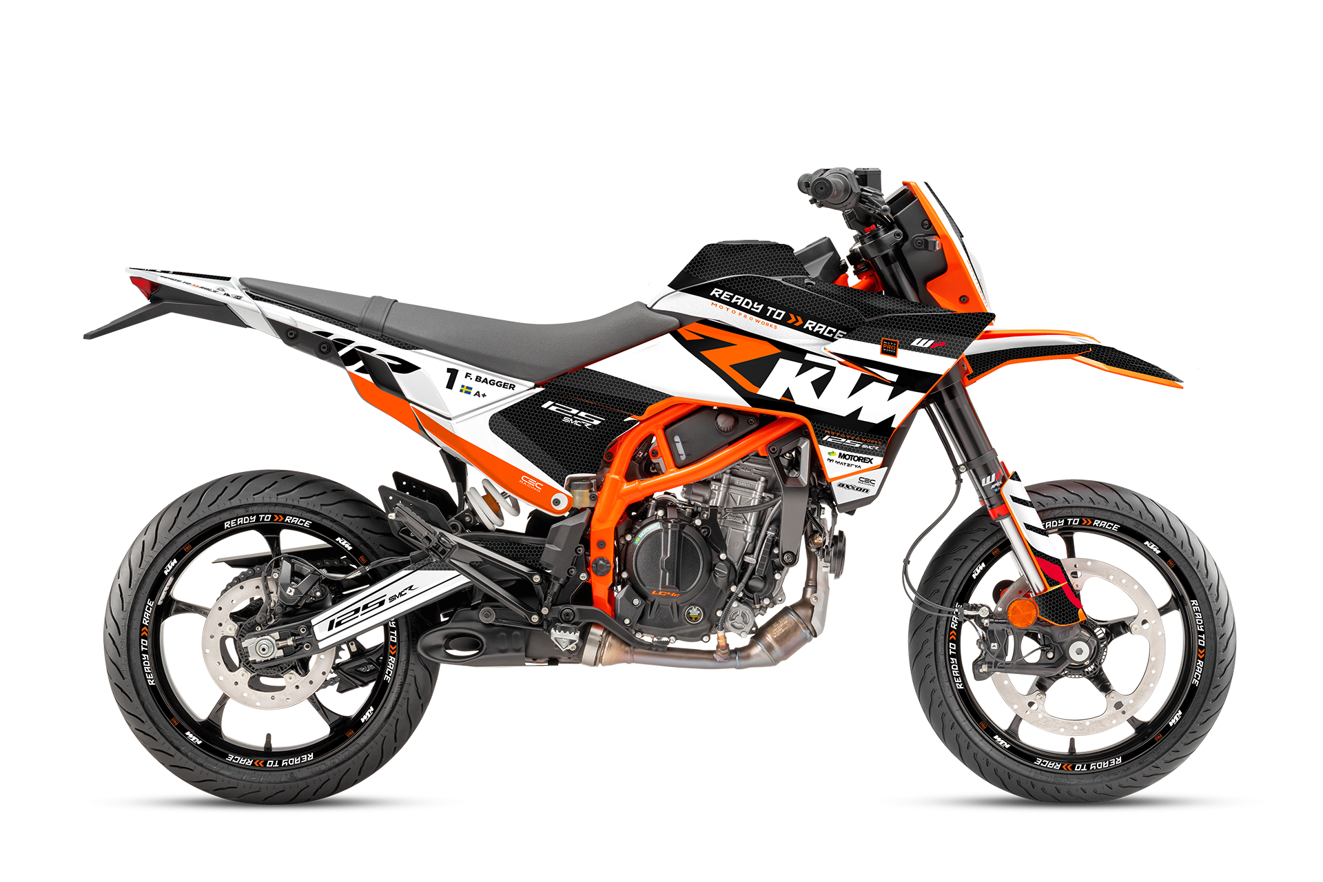 KTM 125 SMC-R GRAPHICS - "RR-Tech" (White) - MotoProWorks