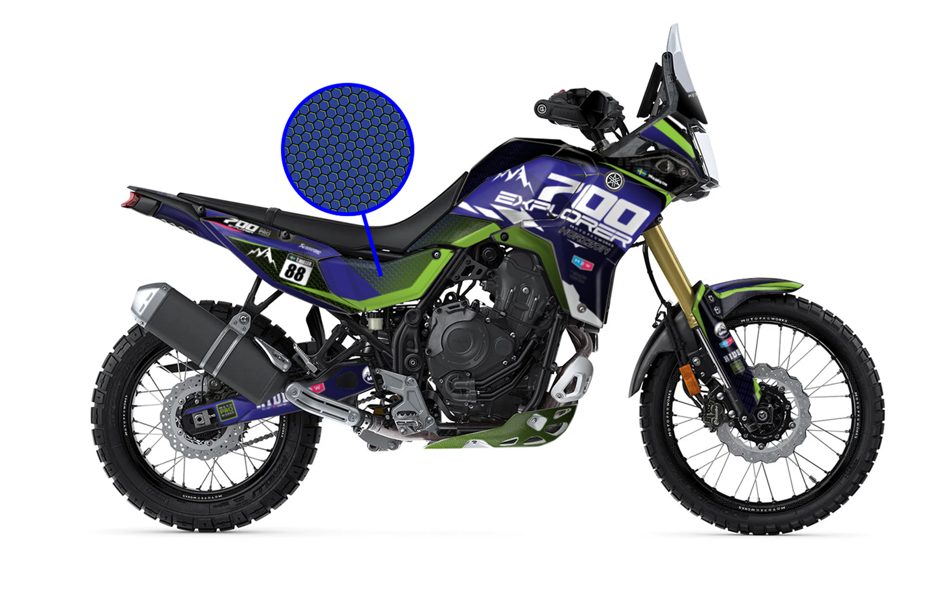 Yamaha Tenere 700 2025 Graphics - "Thrust" (Blue) - MotoProWorks