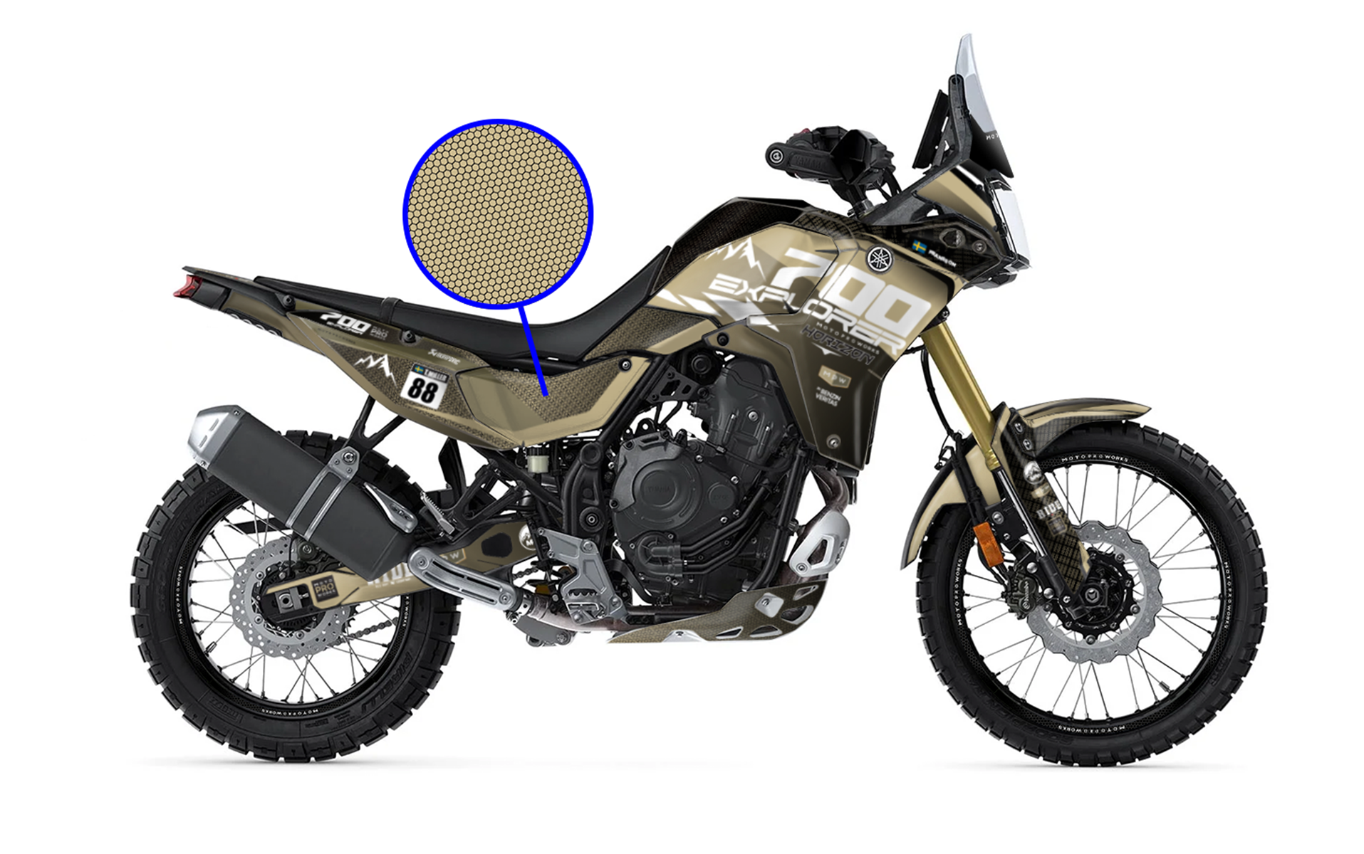 Yamaha Tenere 700 2025 Graphics - "Thrust" (Sand) - MotoProWorks