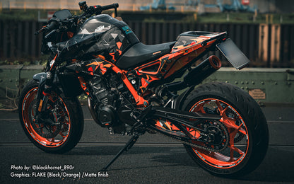 KTM 790/890 Duke GRAPHICS - "Flake" (Black/Orange) - MotoProWorks