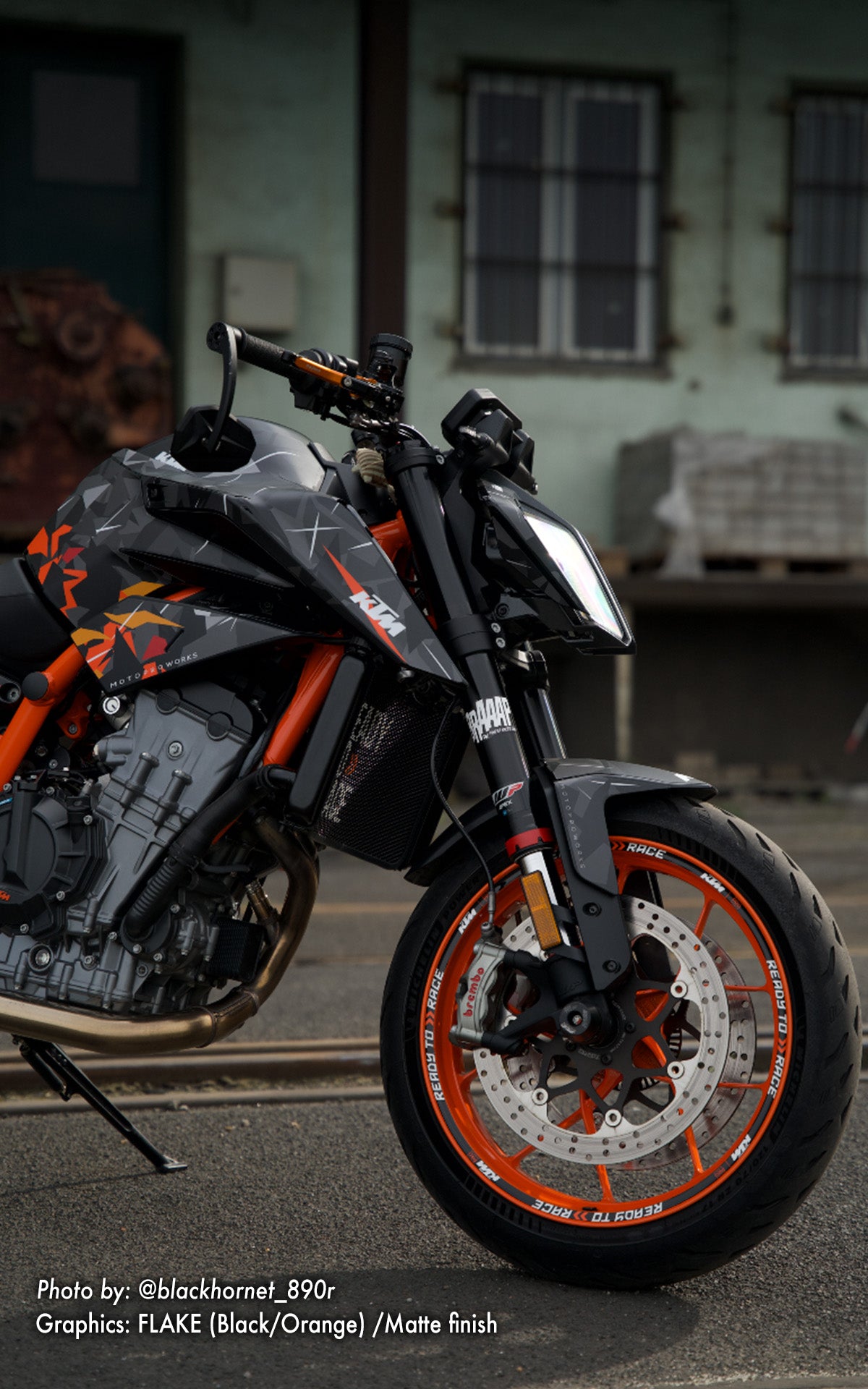 KTM 790/890 Duke GRAPHICS - "Flake" (Black/Orange) - MotoProWorks