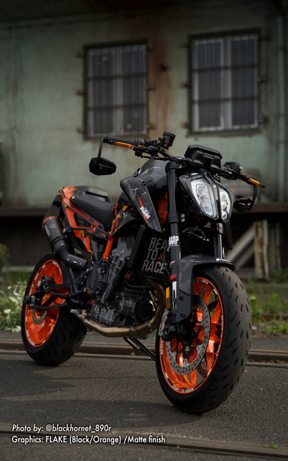 KTM 790/890 Duke GRAPHICS - "Flake" (Black/Orange) - MotoProWorks