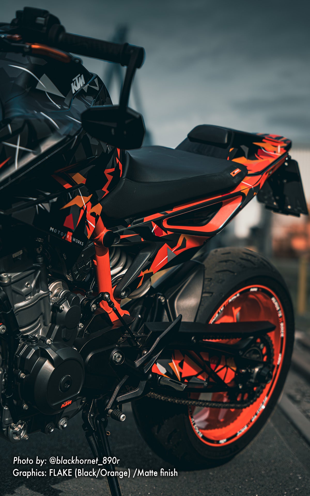KTM 790/890 Duke GRAPHICS - "Flake" (Black/Orange) - MotoProWorks
