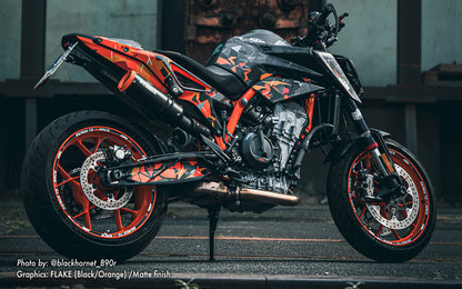 KTM 790/890 Duke GRAPHICS - "Flake" (Black/Orange) - MotoProWorks