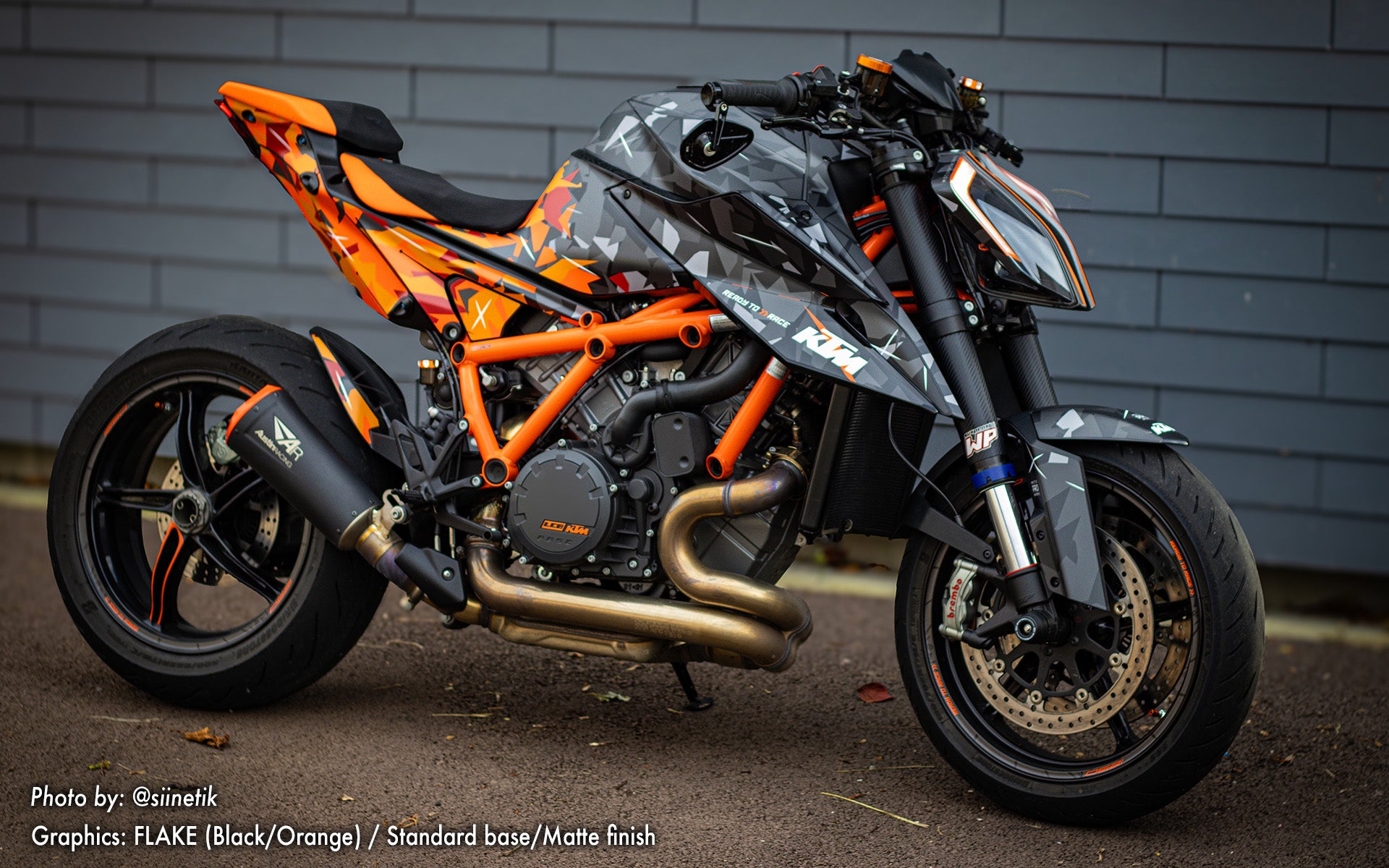 KTM 1290 Super Duke R 2020 - 2023 GRAPHICS - "Flake" (Black/Orange) - MotoProWorks