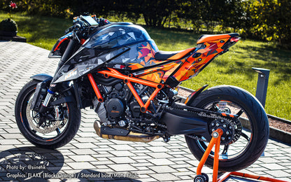 KTM 1290 Super Duke R 2020 - 2023 GRAPHICS - "Flake" (Black/Orange) - MotoProWorks