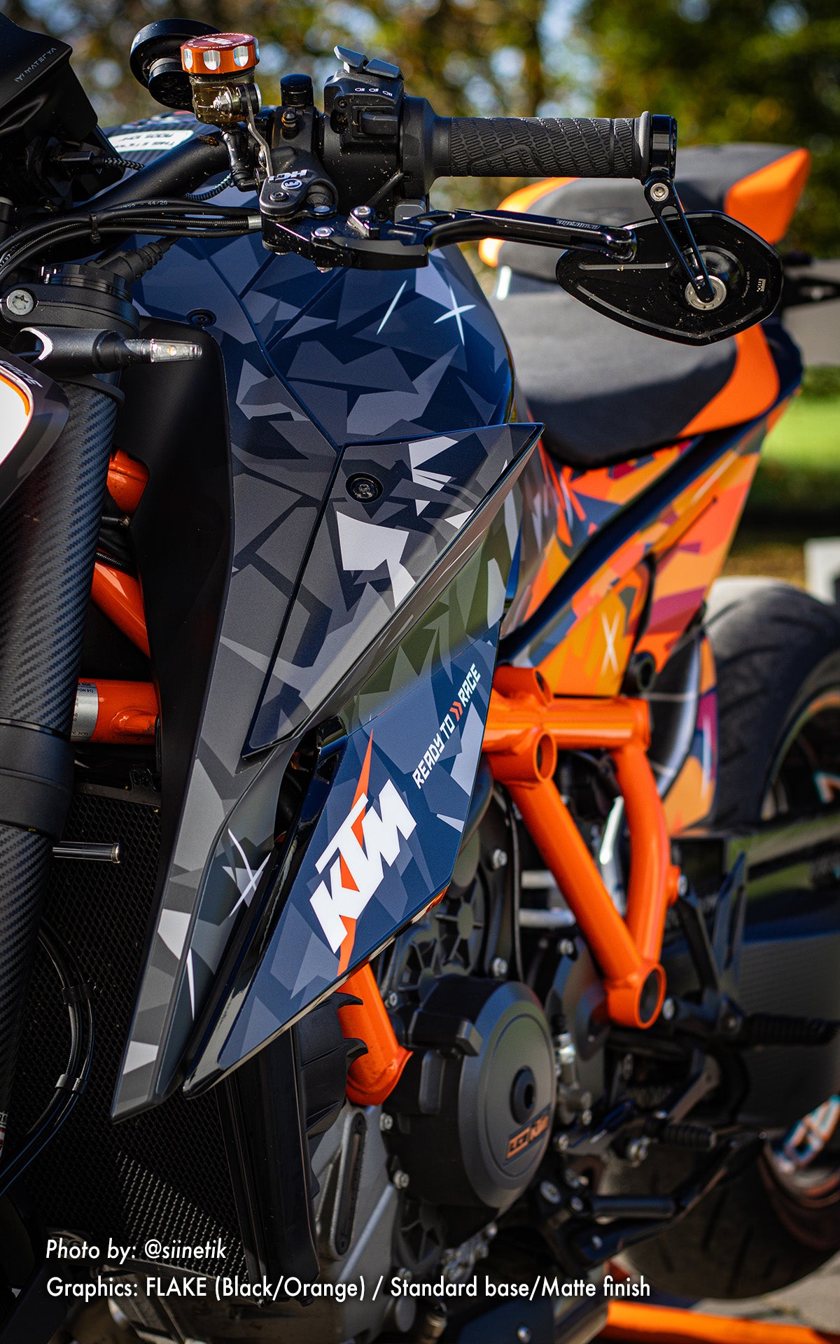 KTM 1290 Super Duke R 2020 - 2023 GRAPHICS - "Flake" (Black/Orange) - MotoProWorks