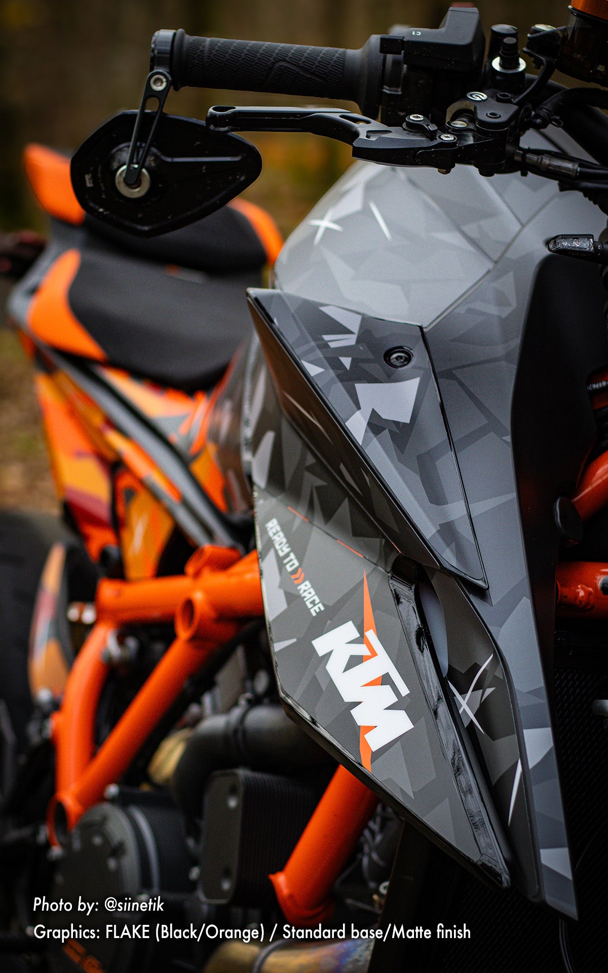 KTM 1290 Super Duke R 2020 - 2023 GRAPHICS - "Flake" (Black/Orange) - MotoProWorks
