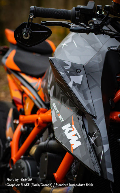 KTM 1290 Super Duke R 2020 - 2023 GRAPHICS - "Flake" (Black/Orange) - MotoProWorks