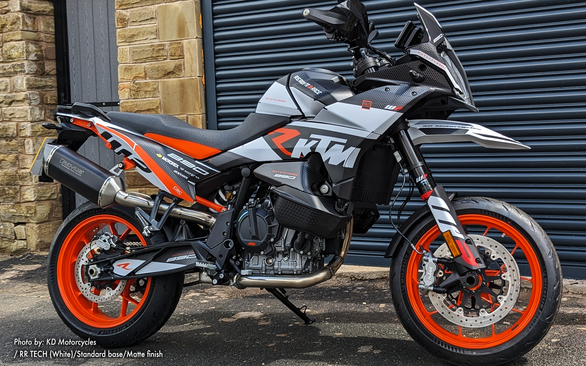KTM 890 SMT GRAPHICS - "RR-Tech" (White) - MotoProWorks