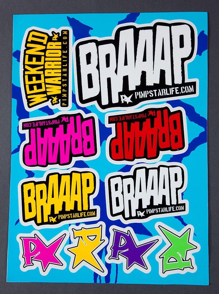 Pimpstar Sticker Sheets - PS/Braap Edition - MotoProWorks