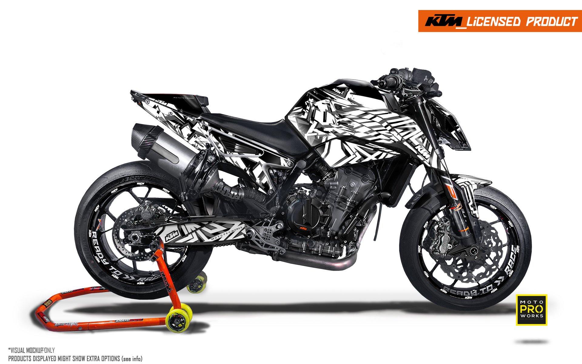 KTM 790/890 Duke GRAPHICS - "Attack" (White) - MotoProWorks