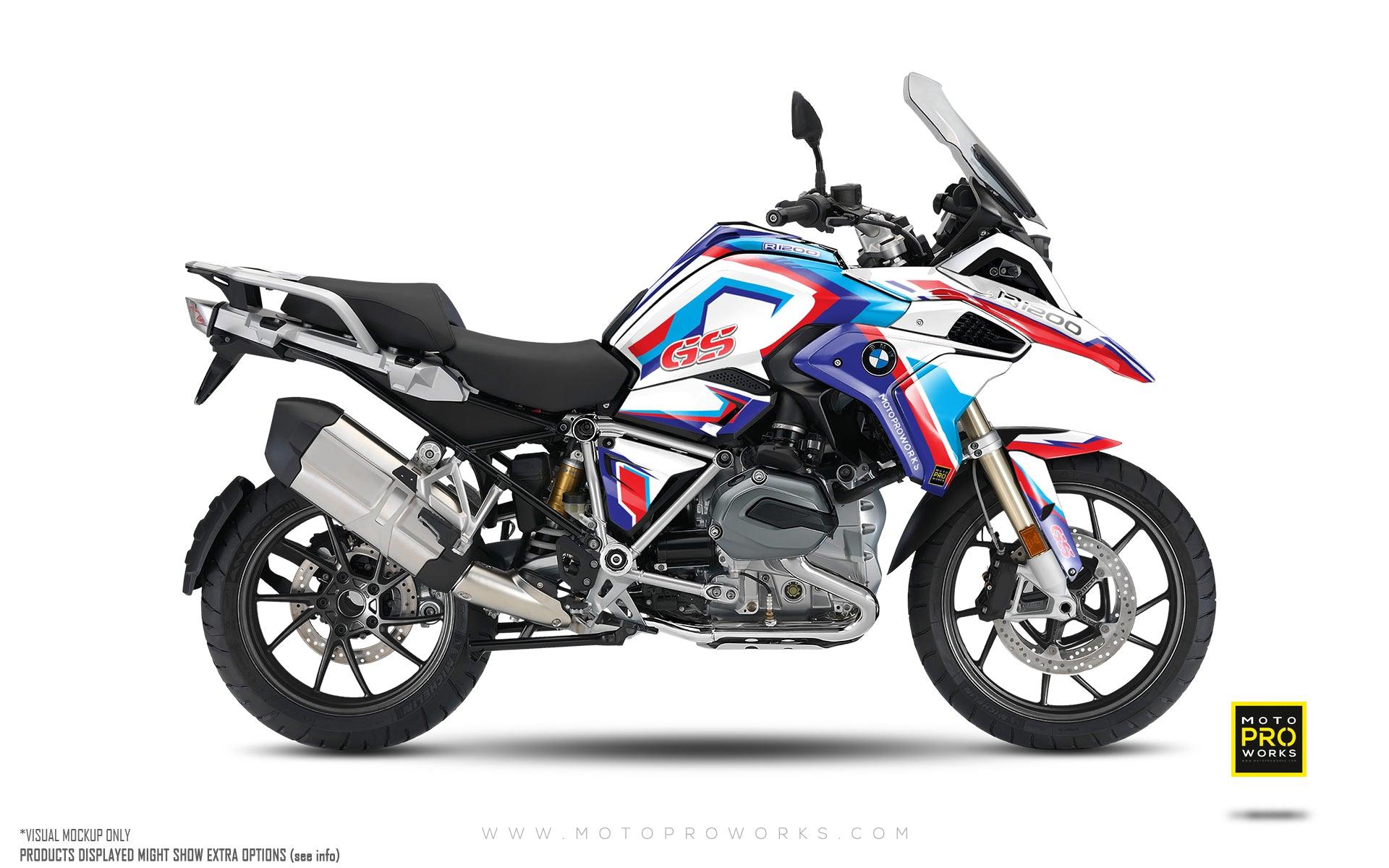 BMW R 1200 / 1250 GS GRAPHICS - "Voyager" (White/Blue) - MotoProWorks