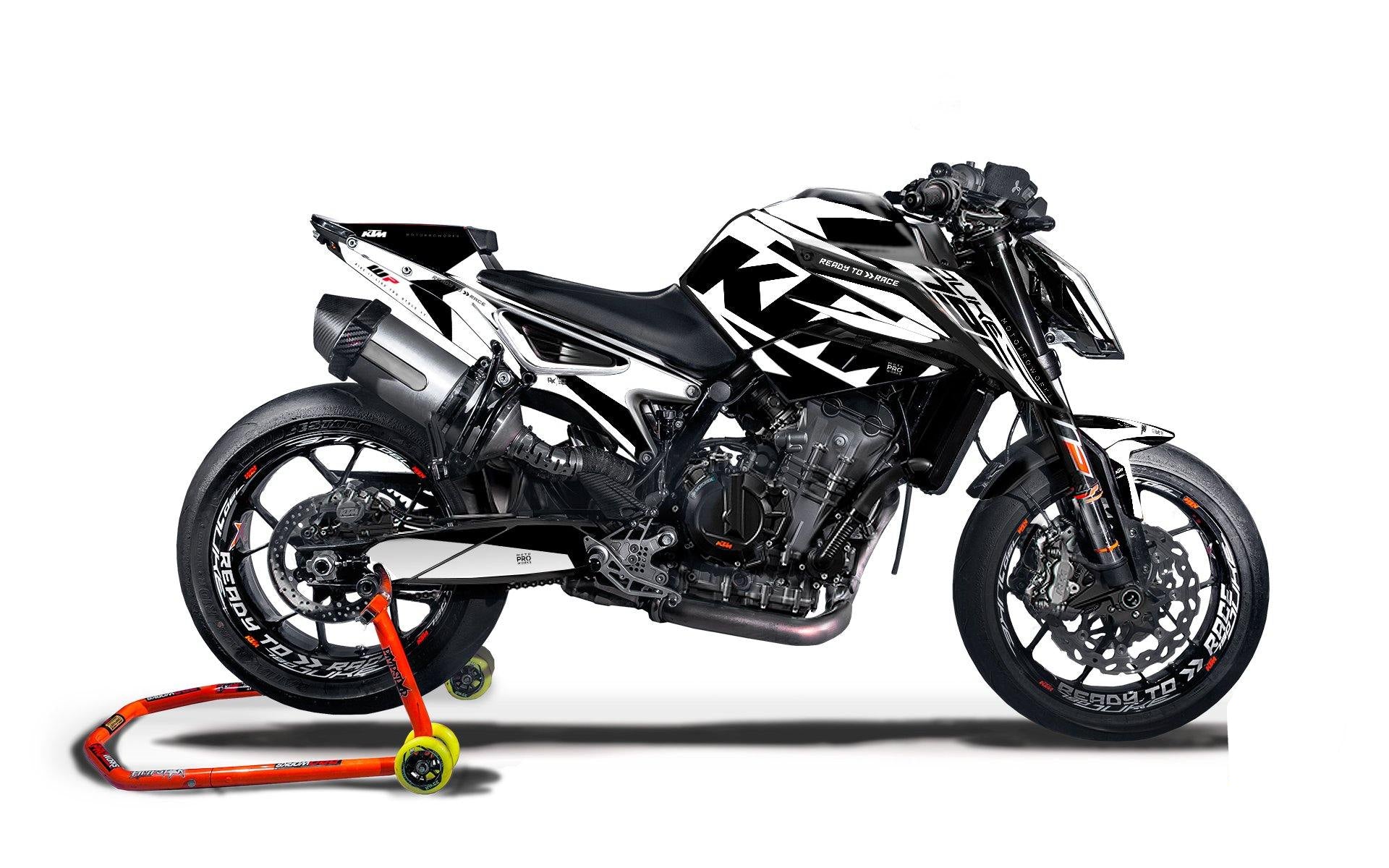 KTM 790 Duke GRAPHICS - "Torque" (White/Black) - MotoProWorks