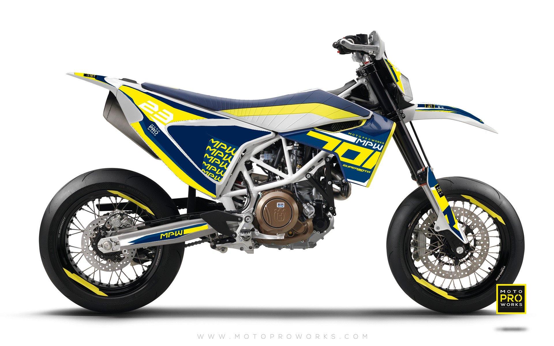 Husqvarna 701 GRAPHICS - "SEVENOH" (Blue/Yellow) - MotoProWorks