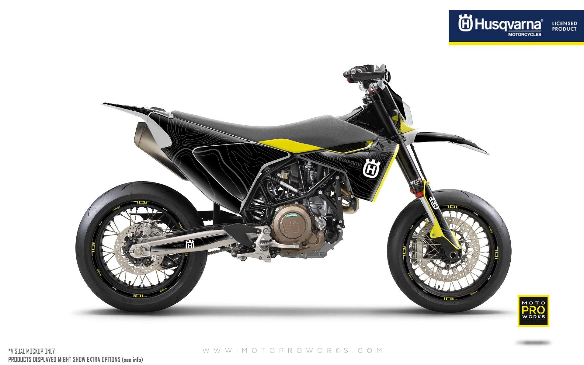 Husqvarna 701 GRAPHICS - "Topography" (White/Black) - MotoProWorks