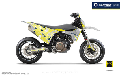 Husqvarna 701 GRAPHICS - "Flake" (Grey/Yellow) - MotoProWorks