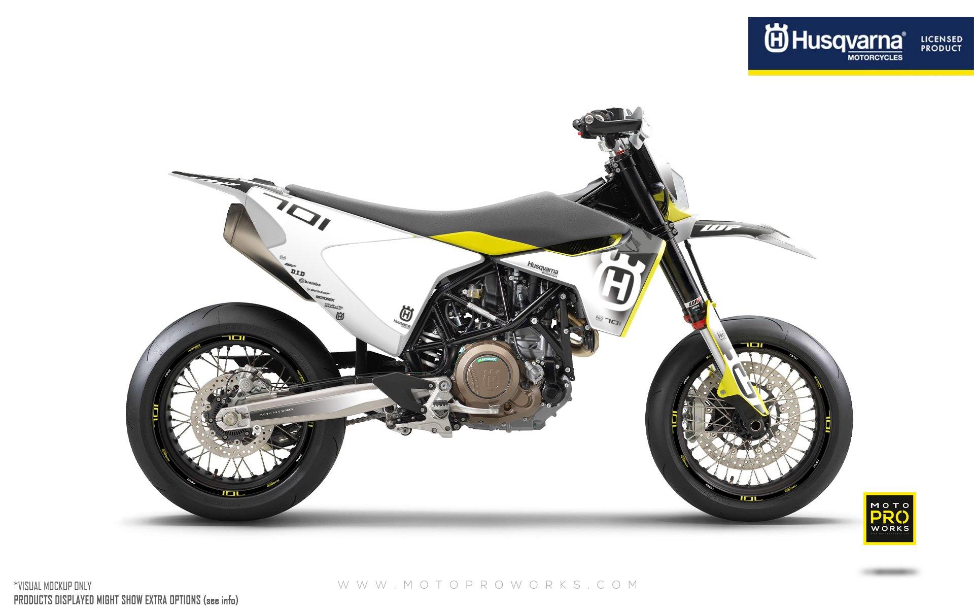 Husqvarna 701 GRAPHICS - "Ghost" (White/Black) - MotoProWorks