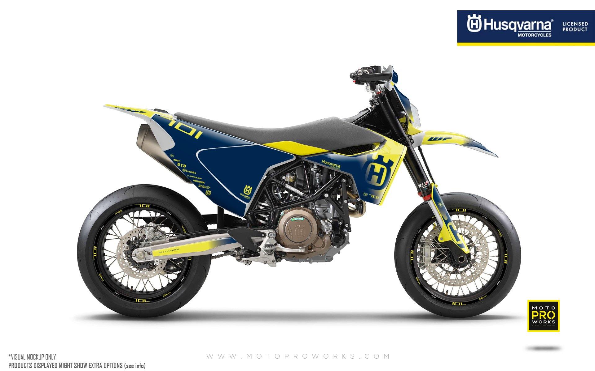 Husqvarna 701 GRAPHICS - "Ghost" (Yellow/Blue) - MotoProWorks
