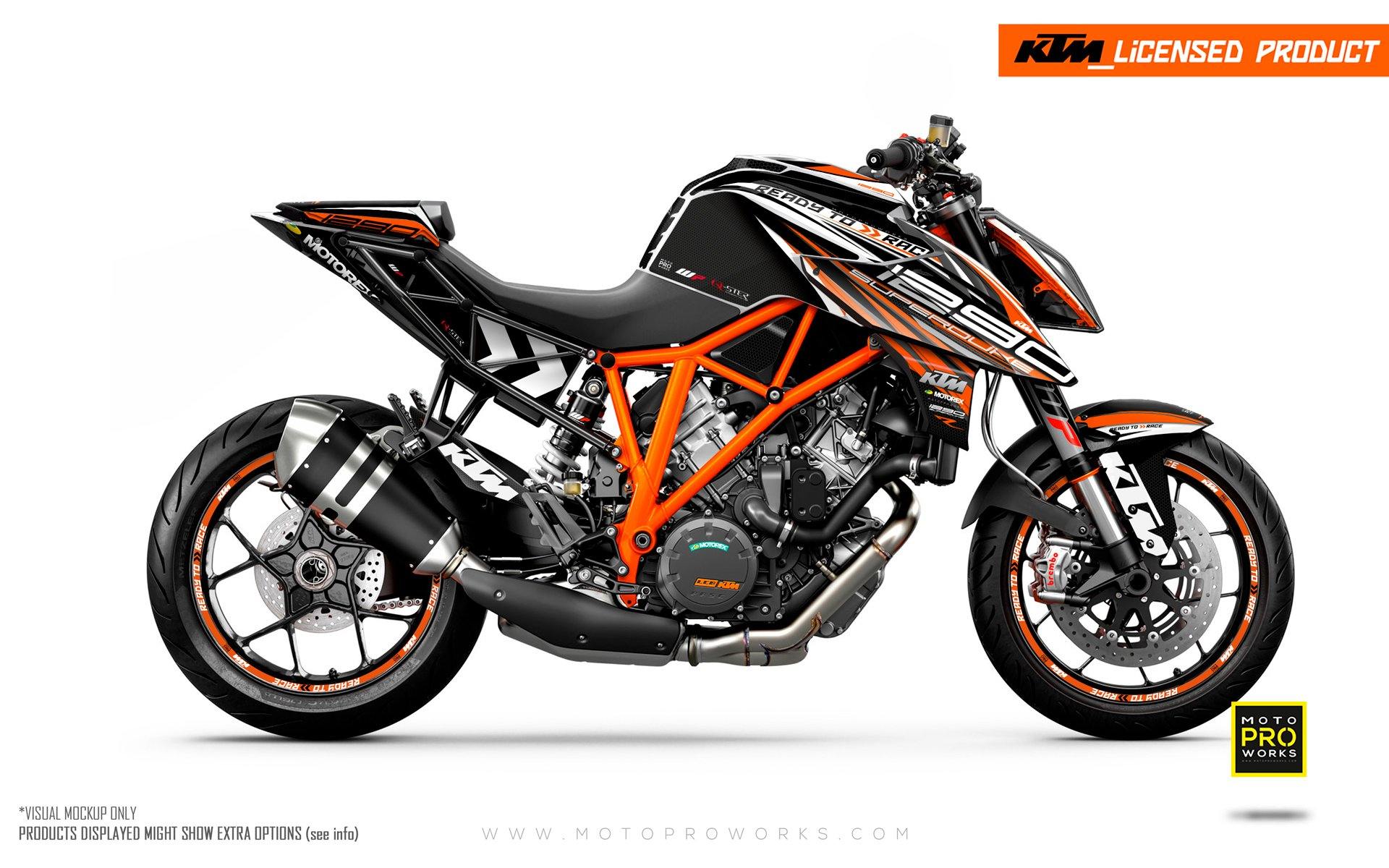 KTM 1290 Super Duke R GRAPHICS - "Vortex" (Black/Orange) - MotoProWorks