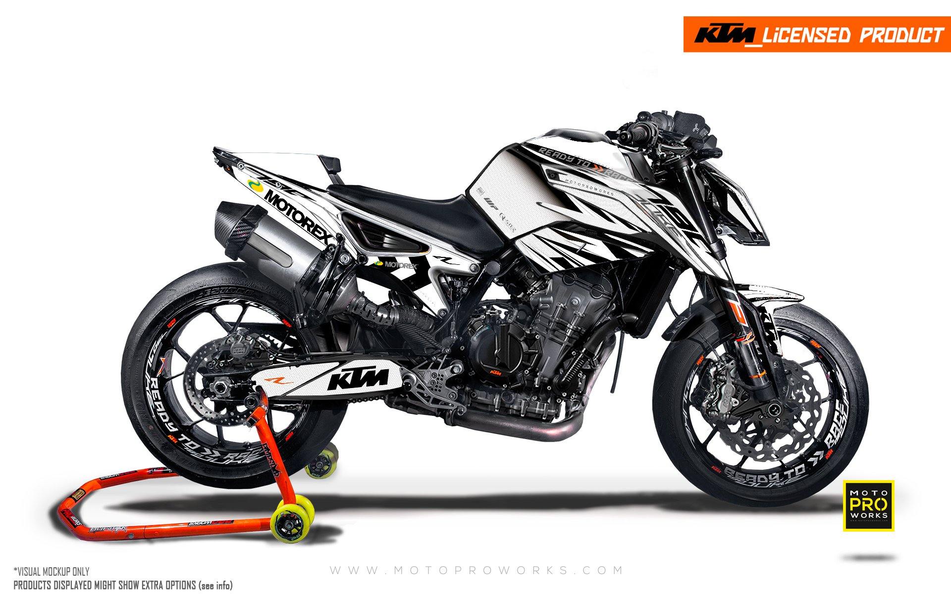 KTM 790/890 Duke GRAPHICS - "Vortex" (White) - MotoProWorks