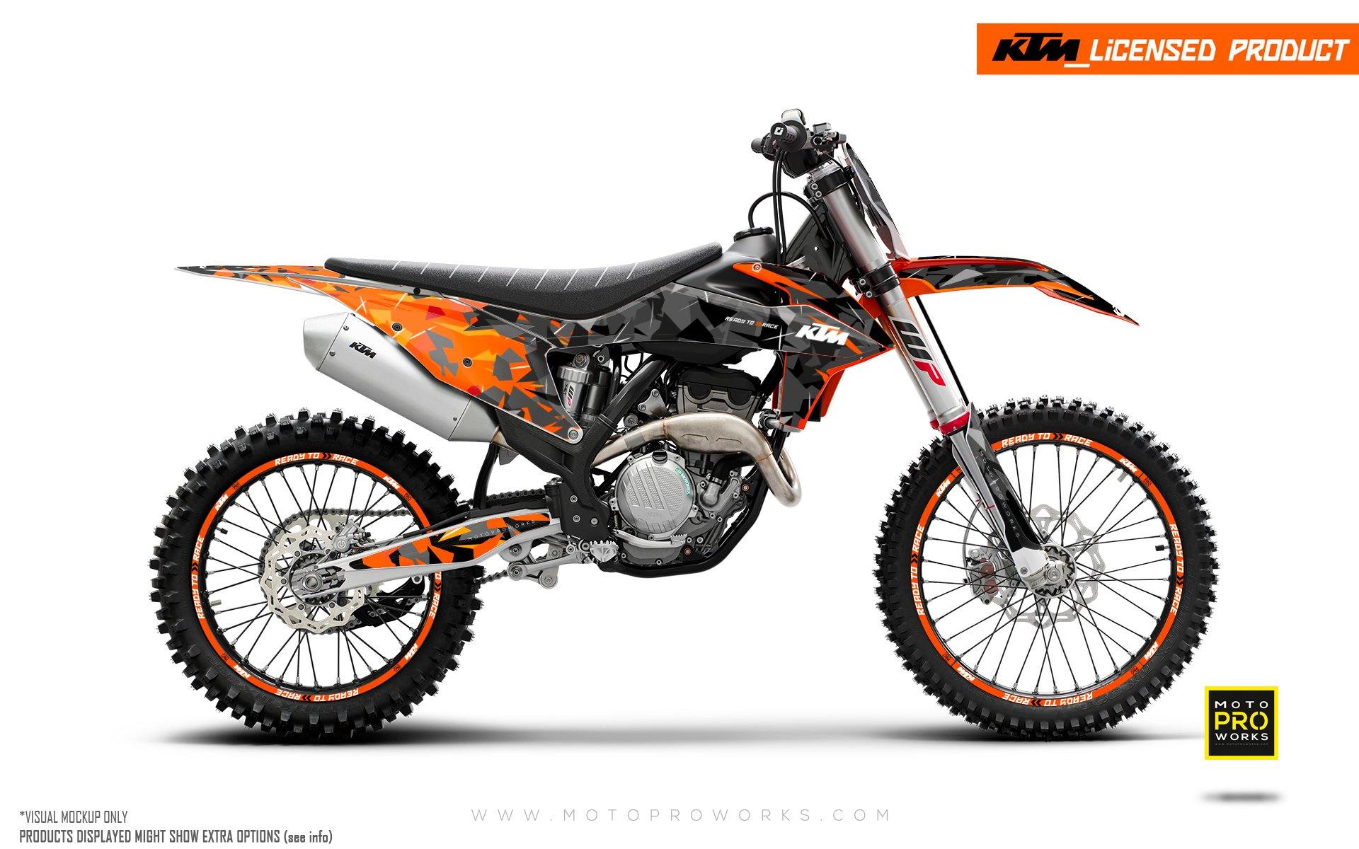 KTM GRAPHICS - EXC/SX "Flake" (Black/Orange) - MotoProWorks