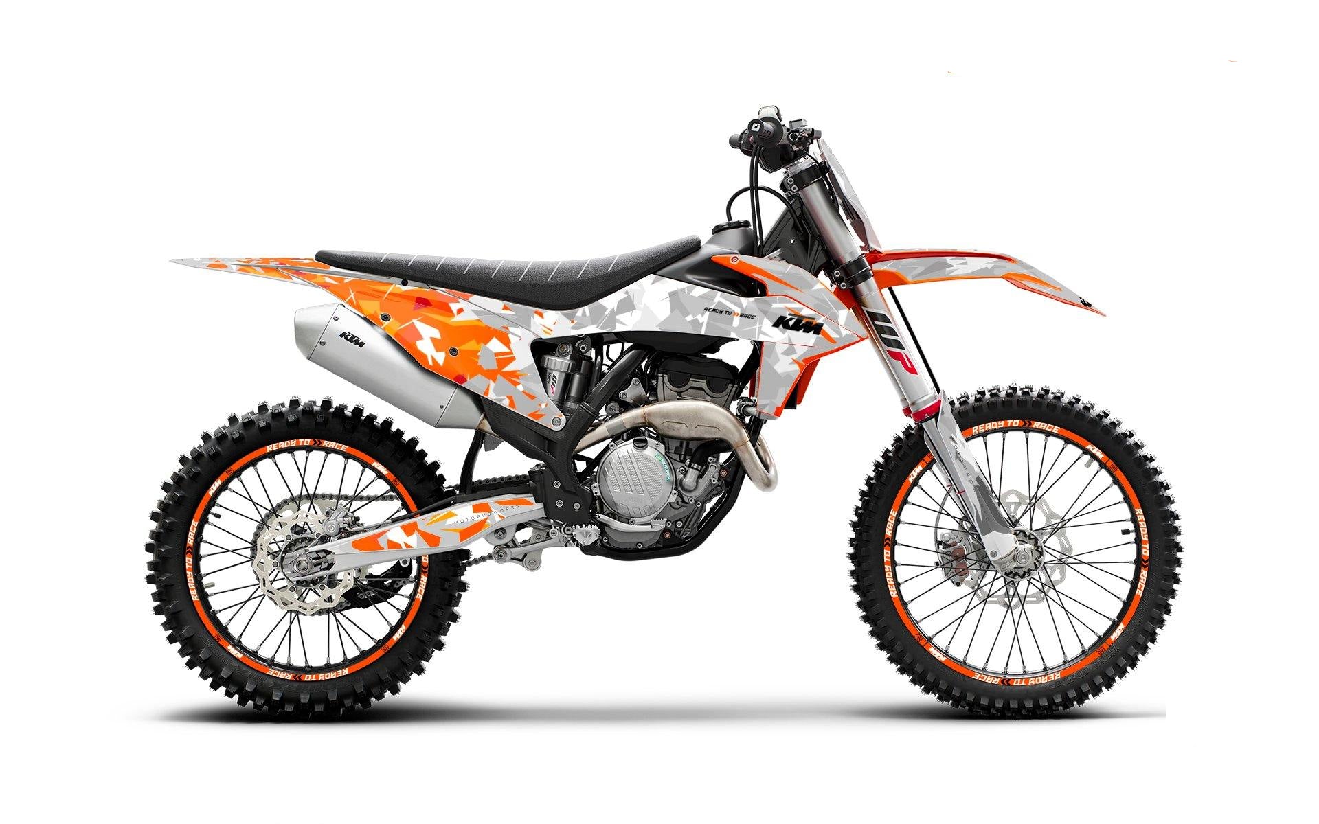 KTM GRAPHICS - EXC/SX "Flake" (Orange/Grey) - MotoProWorks