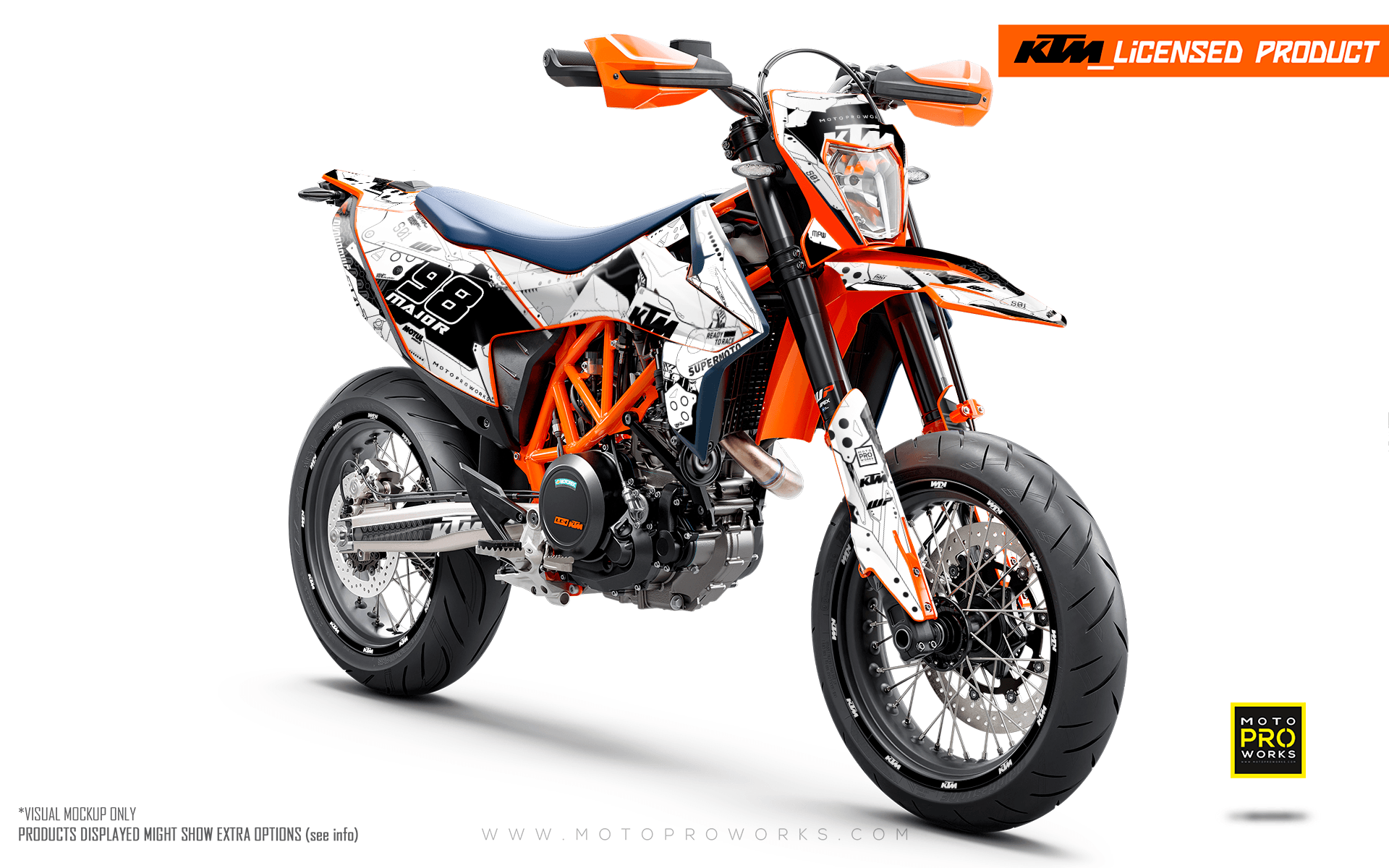KTM GRAPHICS - 690 SMC-R "Armatech" (White) - MotoProWorks