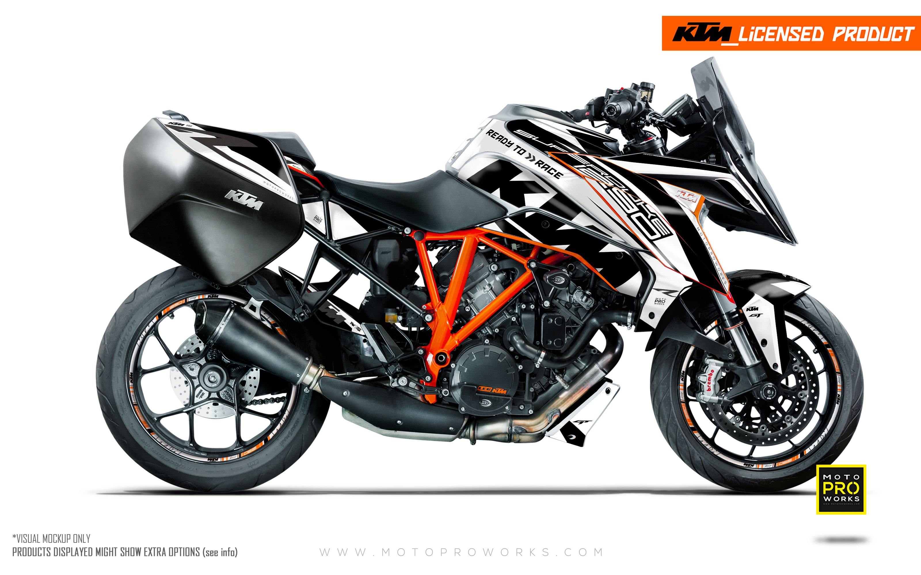 KTM 1290 Super Duke GT GRAPHICS - "Torque" (White/Black) - MotoProWorks
