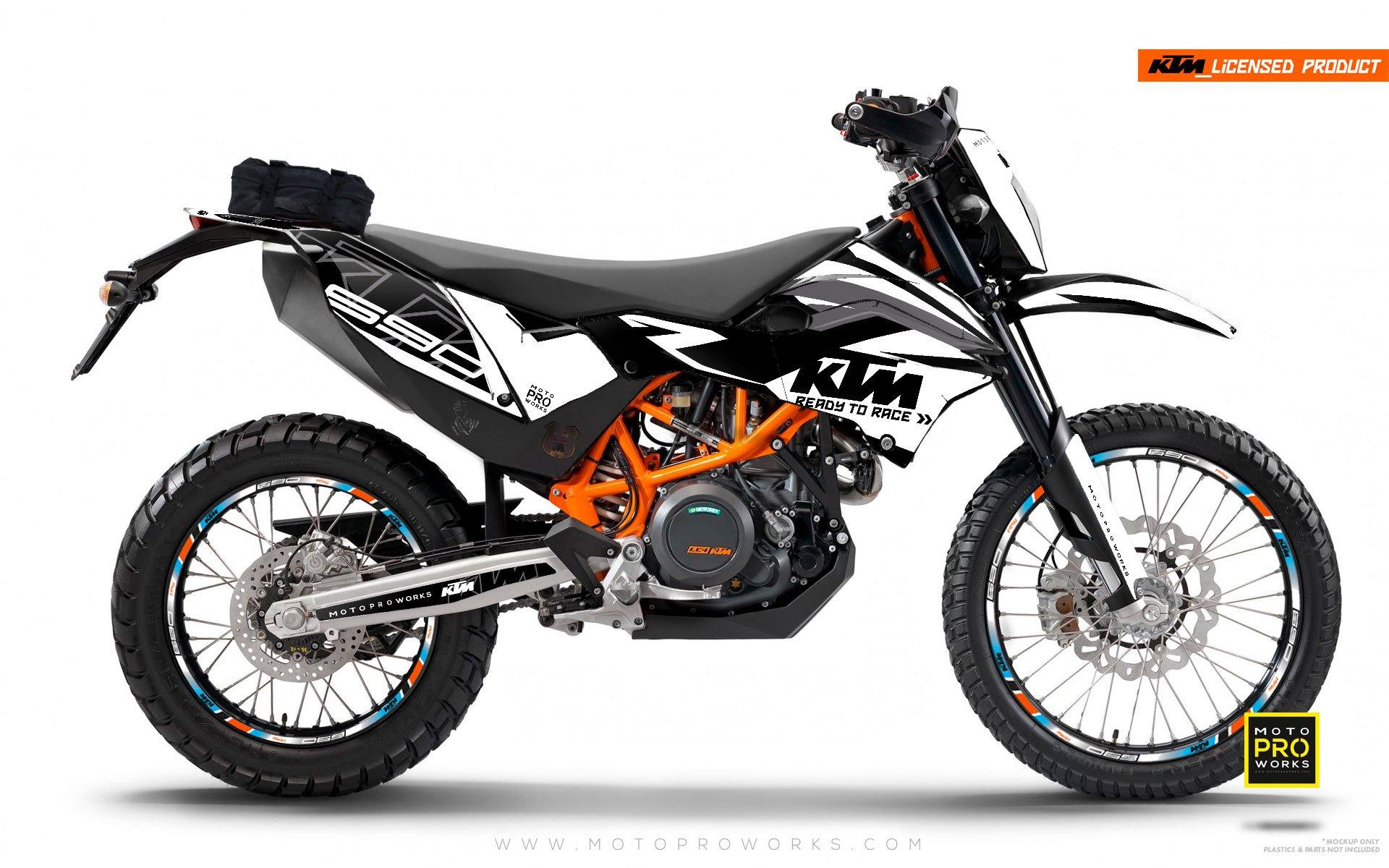KTM 690 ENDURO GRAPHICS - "ABSTRAKT" (black/white) - MotoProWorks