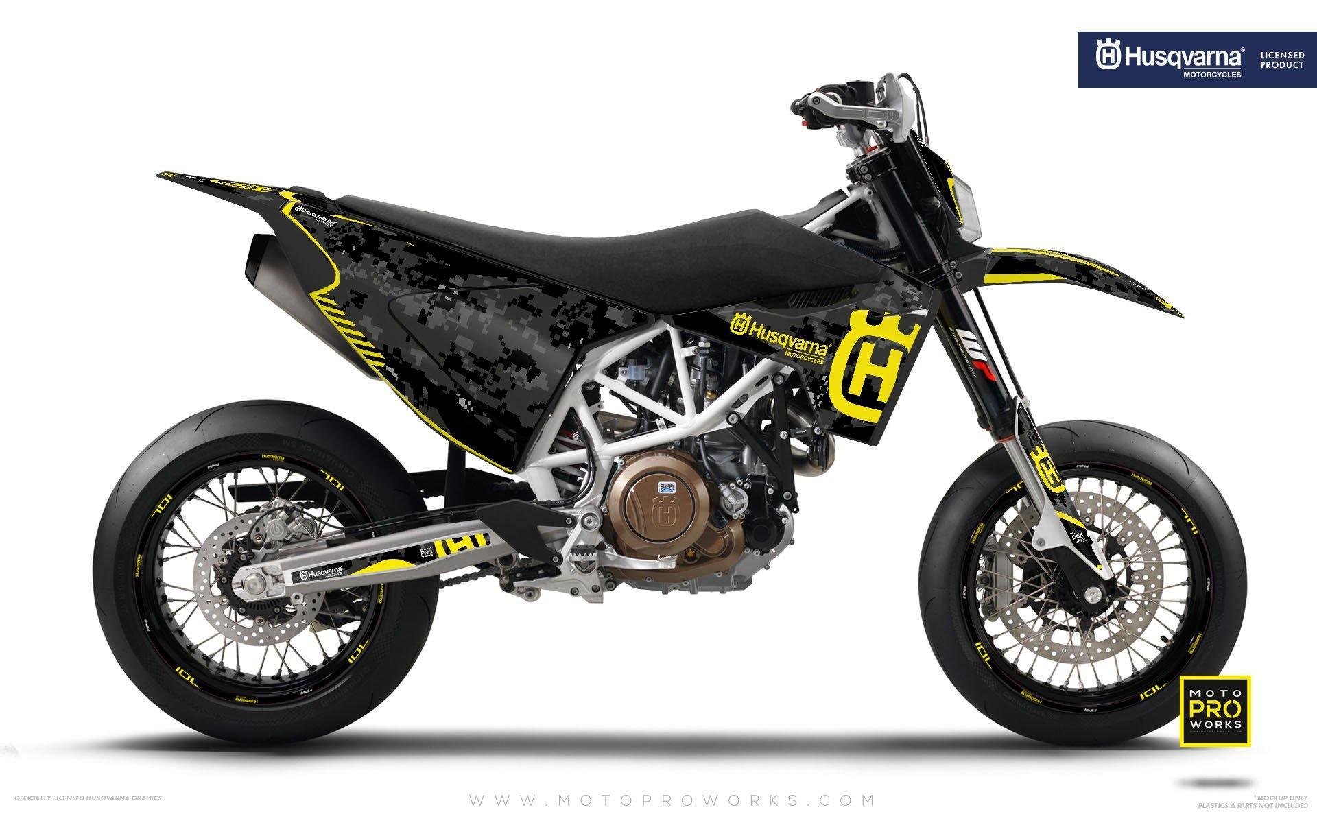 Husqvarna 701 GRAPHICS - "FACTOR" (Marpatcamo/yellow) - MotoProWorks