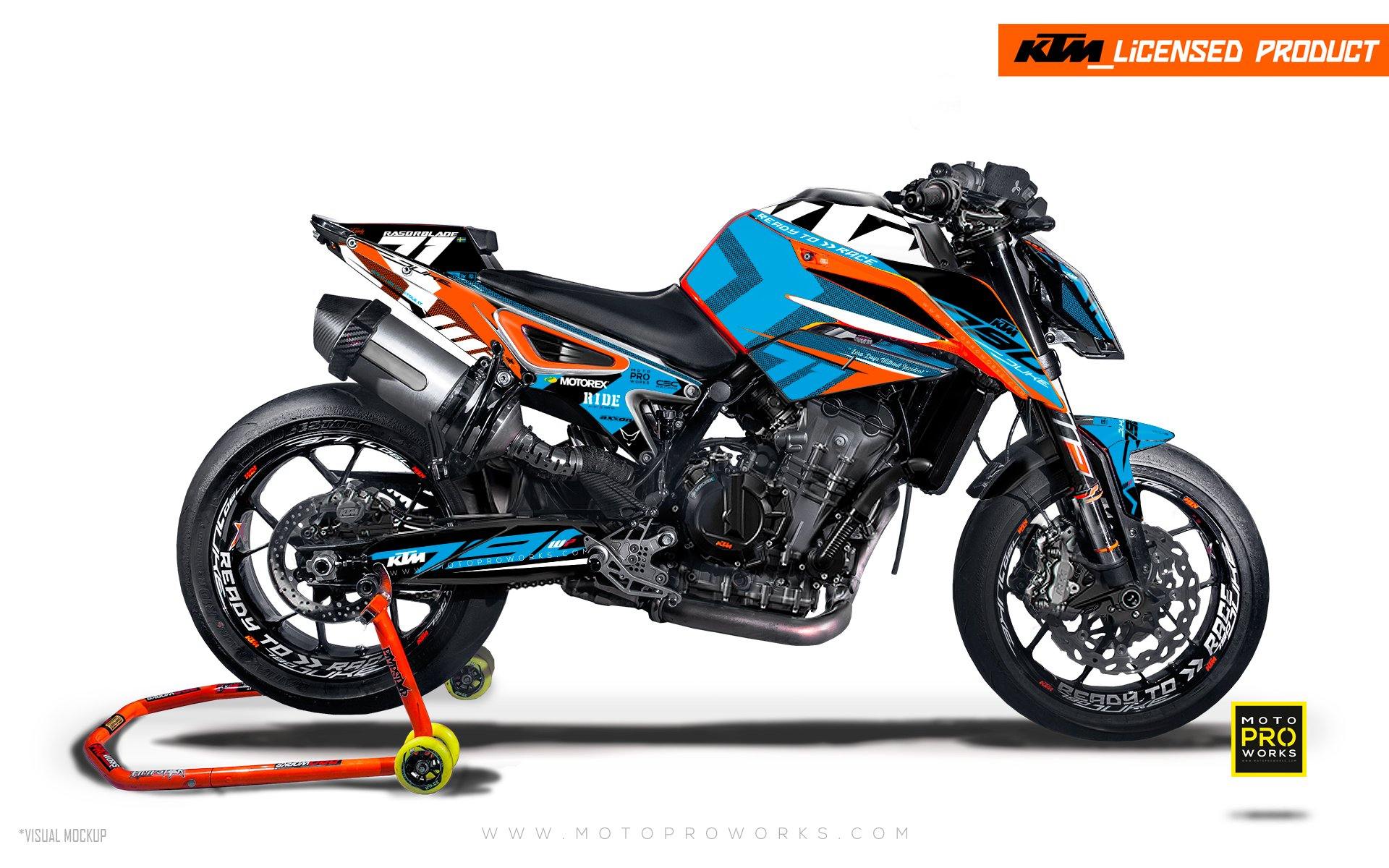 KTM 790 Duke GRAPHICS - "Rasorblade" (Blue) - MotoProWorks