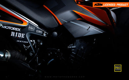 KTM 790 Duke GRAPHICS - "Rasorblade" (Black/Orange) - MotoProWorks