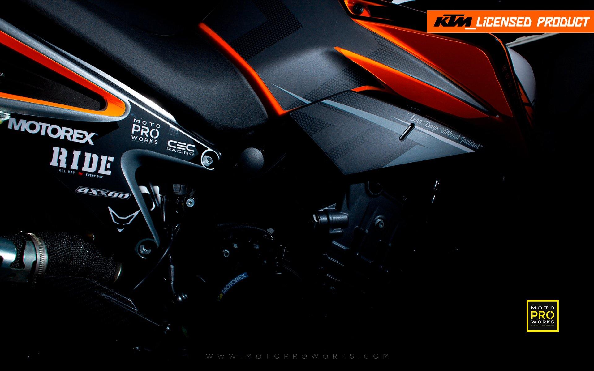 KTM 890 Duke R GRAPHICS - "Rasorblade" (Black/Orange) - MotoProWorks