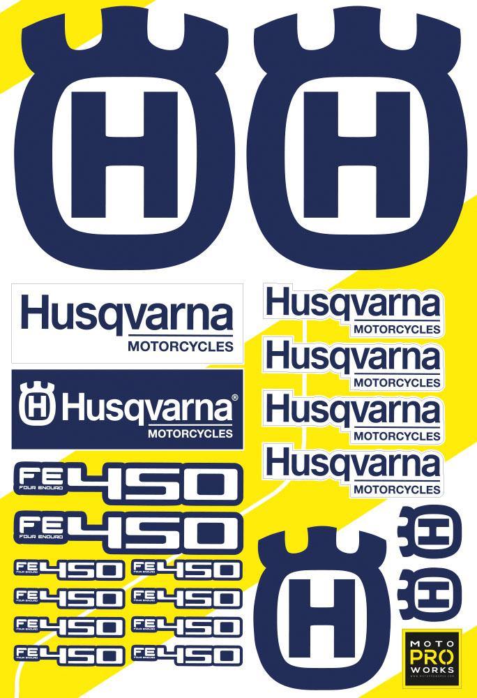 Husqvarna Sticker Sheets - "CC/Logo" (blue) - MotoProWorks