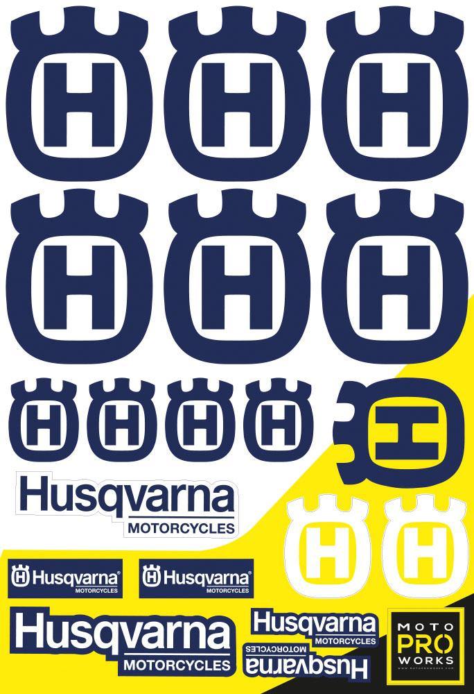 Husqvarna Sticker Sheets - "Large logo" (blue) - MotoProWorks
