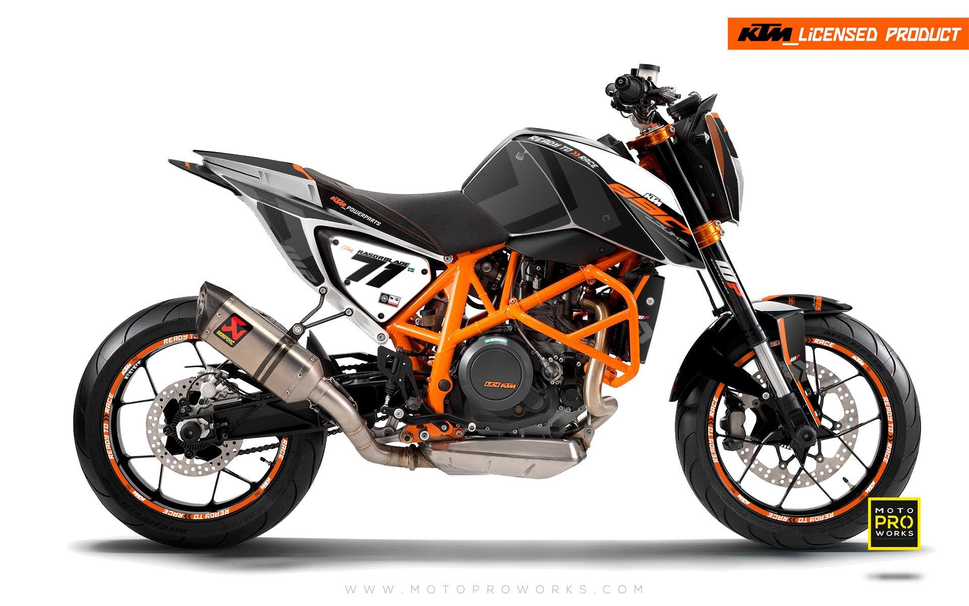 KTM 690 Duke GRAPHICS - "Rasorblade" (Black/Orange) - MotoProWorks