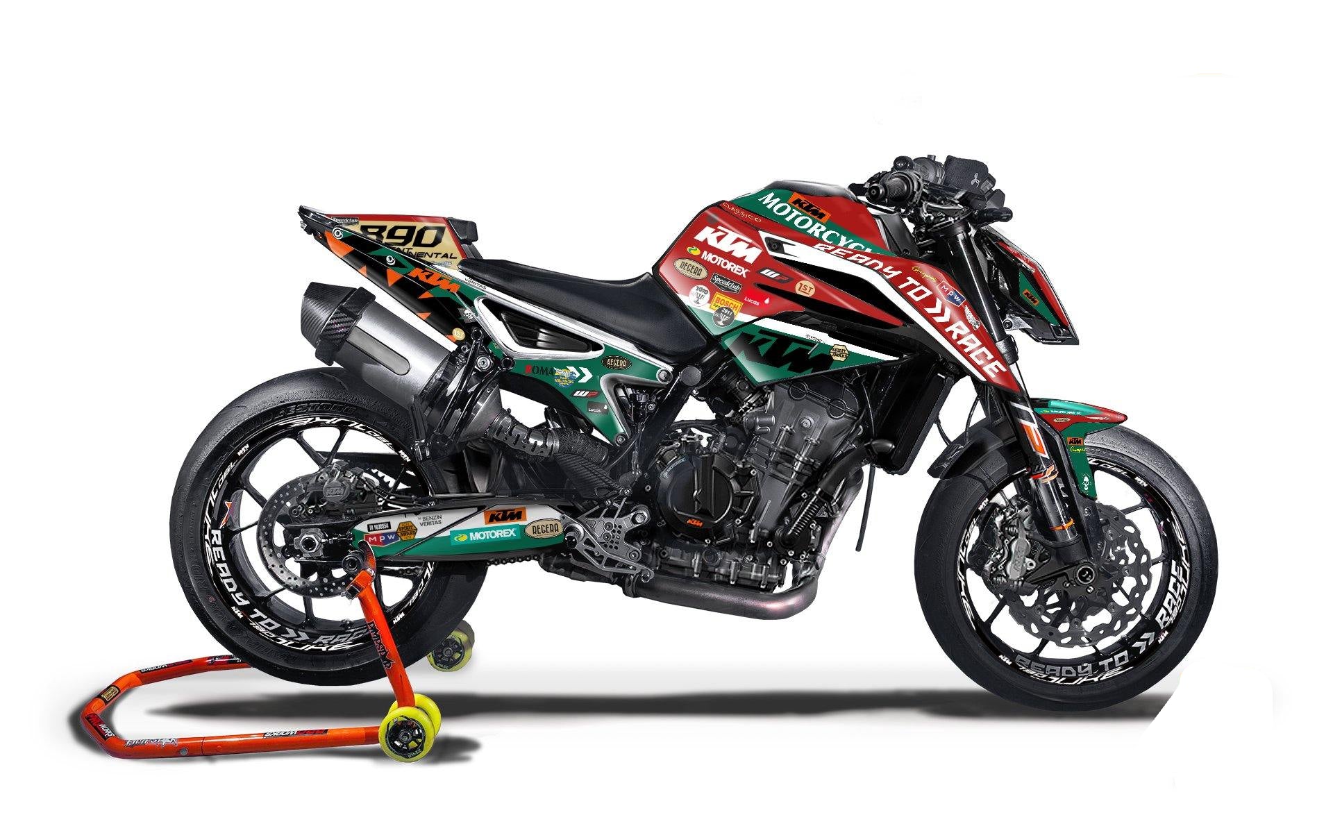 KTM 790/890 Duke GRAPHICS - "Regera" (Red/Green) - MotoProWorks
