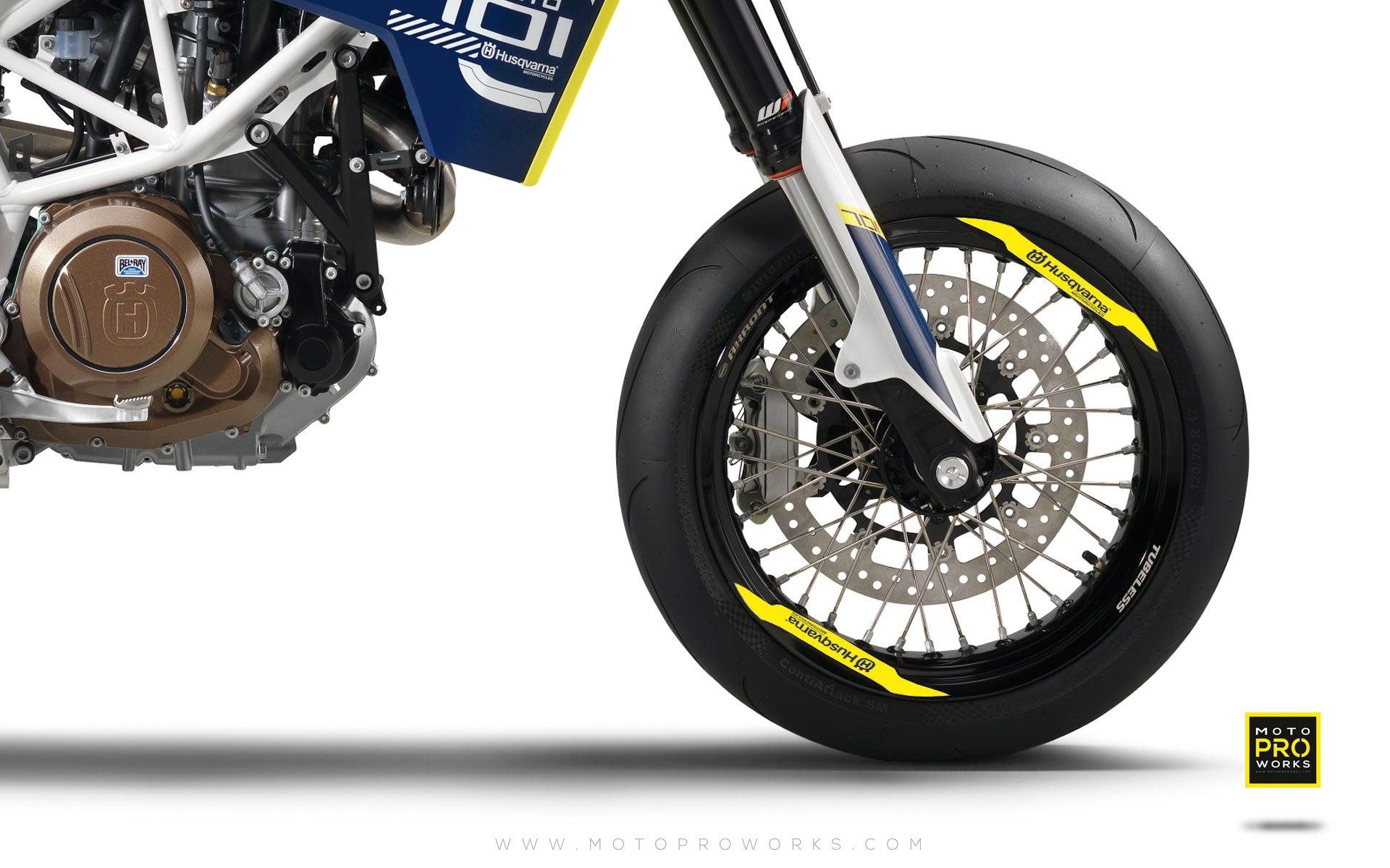 Rim Decal - "Husqvarna" (yellow) - MotoProWorks