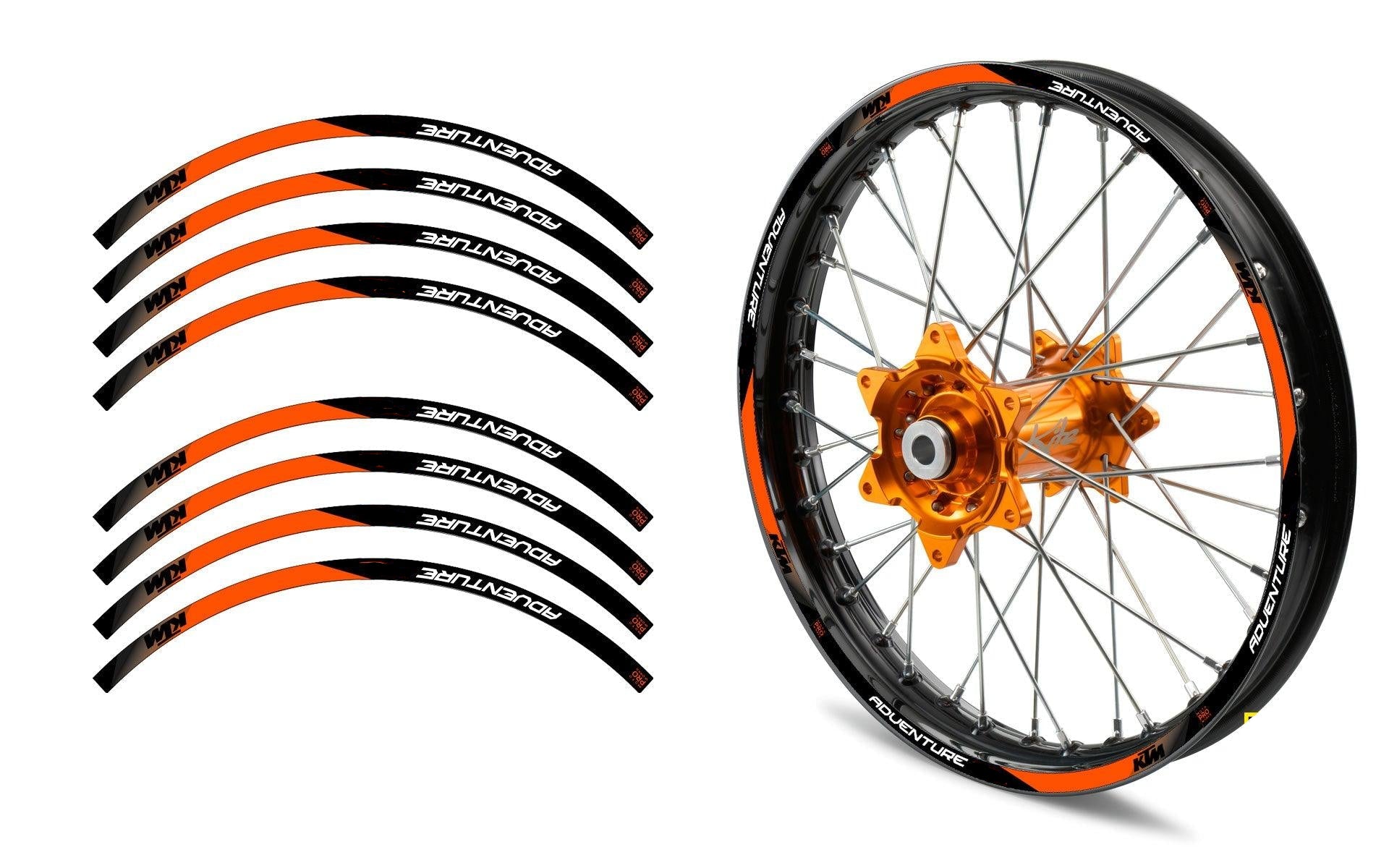 Rim Stripes - "ADVENTURE R" KTM (orange) - MotoProWorks