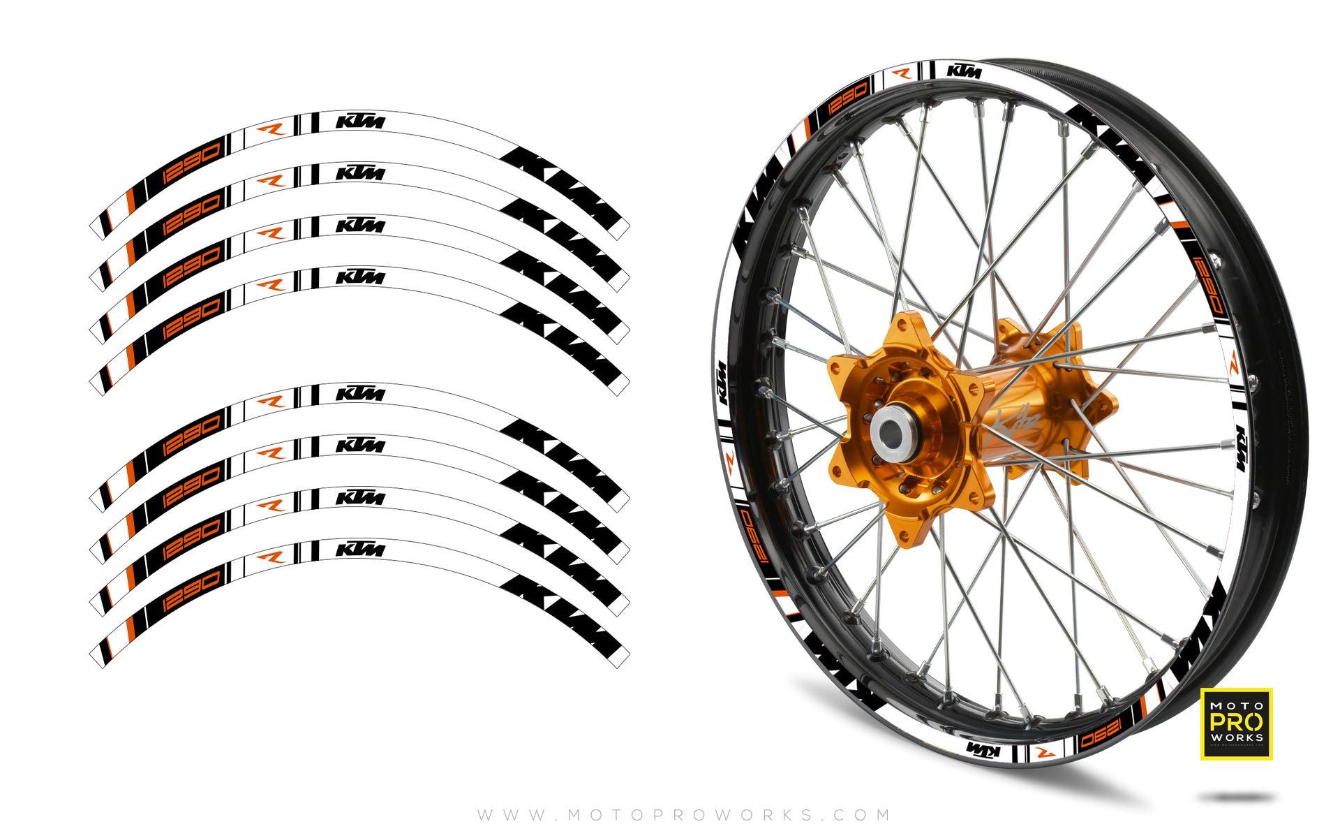 Rim Stripes - "TRACK" KTM (white) - MotoProWorks