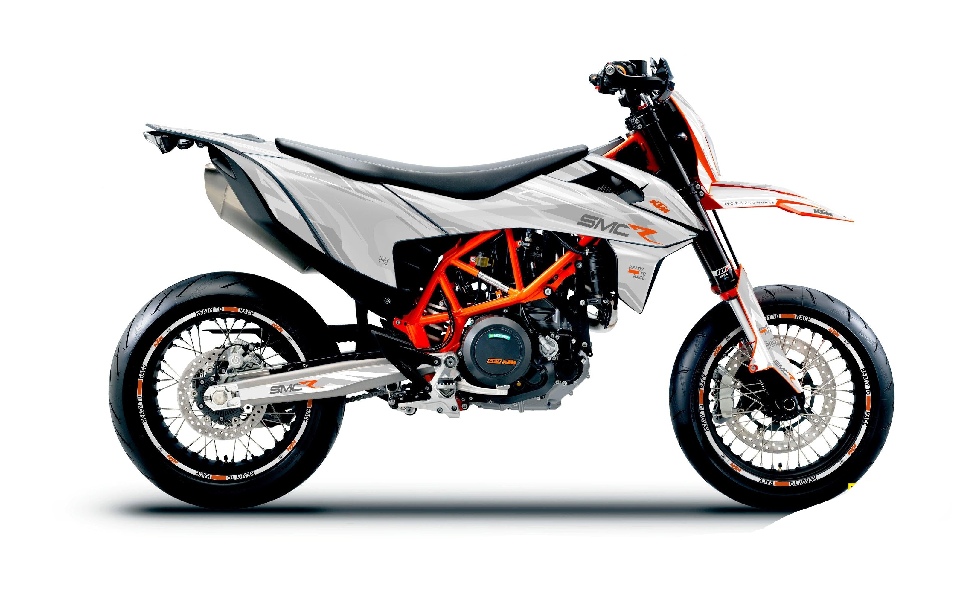 KTM 690 SMC-R GRAPHICS - "Ripple" (White) - MotoProWorks