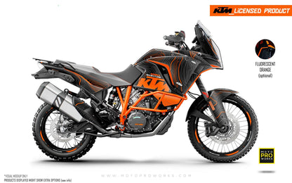 KTM 1290 Super Adventure GRAPHICS - "Topography" (Black/Orange) - MotoProWorks