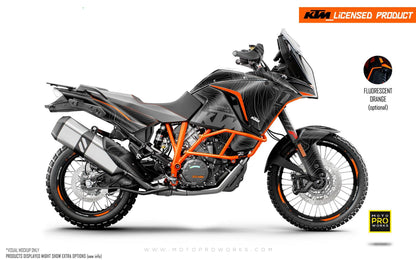 KTM 1290 Super Adventure GRAPHICS - "Topography" (Black) - MotoProWorks