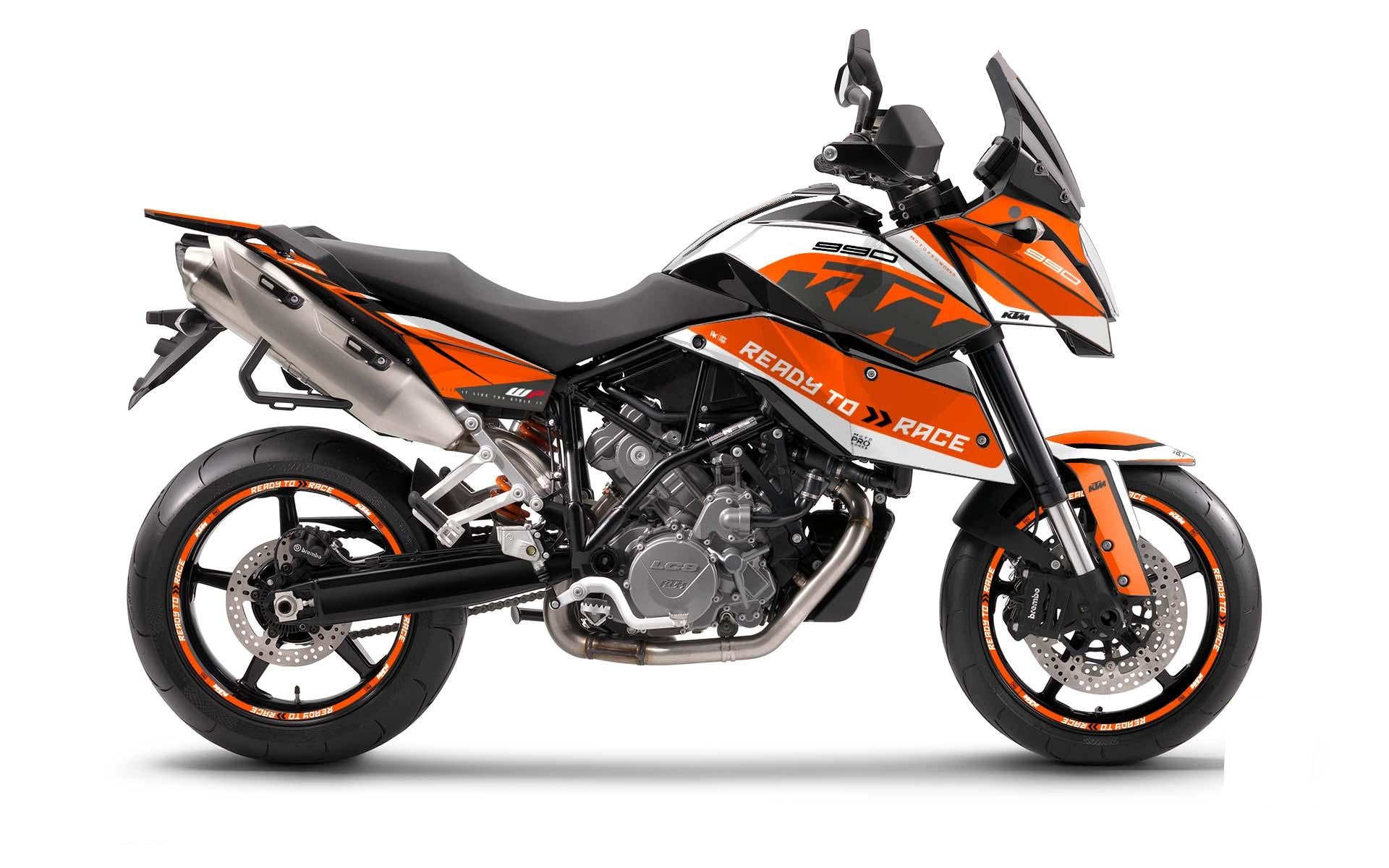 KTM 990 SM / SMR / SMT GRAPHICS - "Torque" (White/Orange) - MotoProWorks